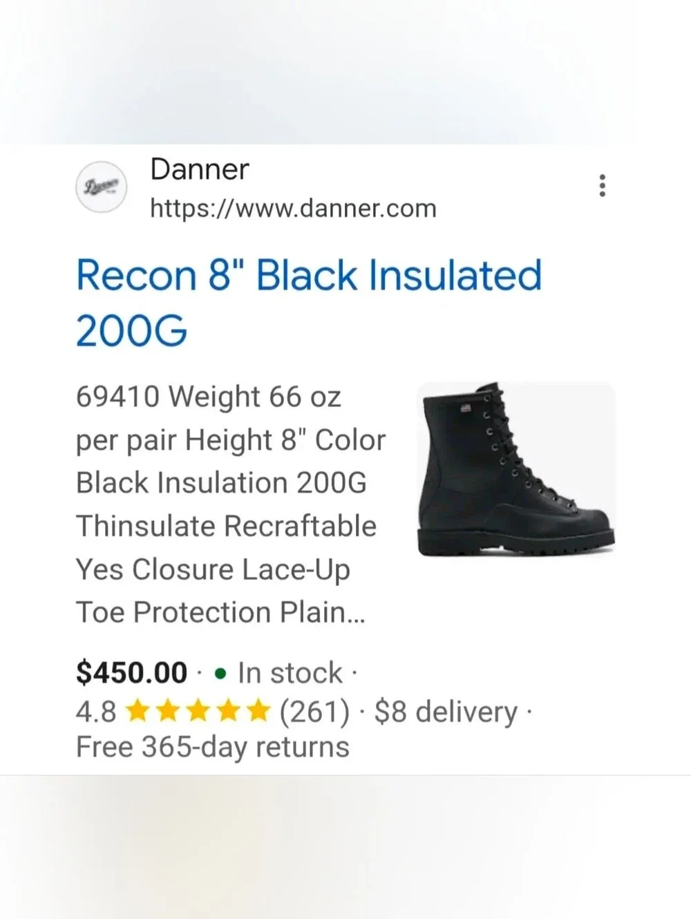 Danner Black Tactical Lace-Up Combat Boots